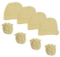 Baby Boy, Baby Girl, Unisex Infant Caps and Mittens (Pack of 8) NC_0402