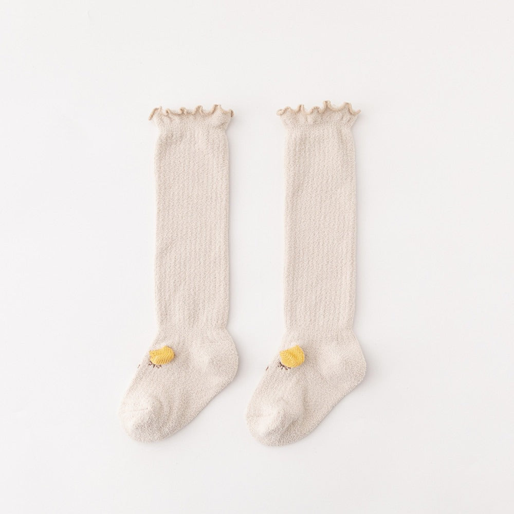 Winter Cat Coral Plush Thickened Baby Socks for Men and Women Class A Newborn Knee Length Lace Loose Mouth Baby Socks
