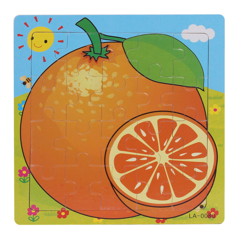 Wooden puzzle, children's animal puzzle, educational cartoon, flat puzzle toy for early childhood education