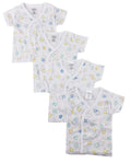 Infant Side Snap Short Sleeve Shirt - 4 Pack NC_0205