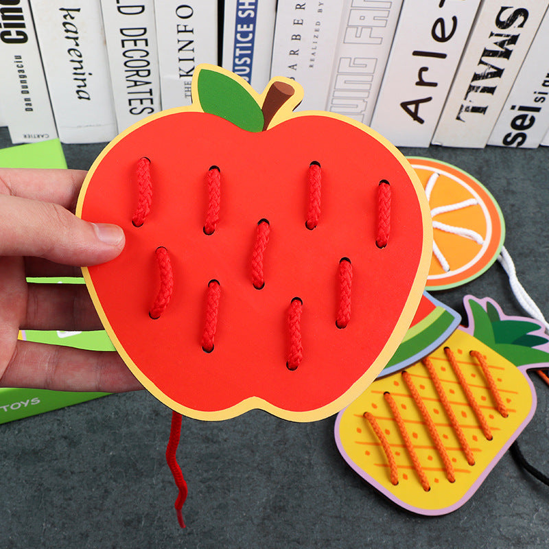 Cartoon Large Animal Fruit Threading Board Children's Early Education Exercise Baby's Fingers Flexible Concentration Educational Toys