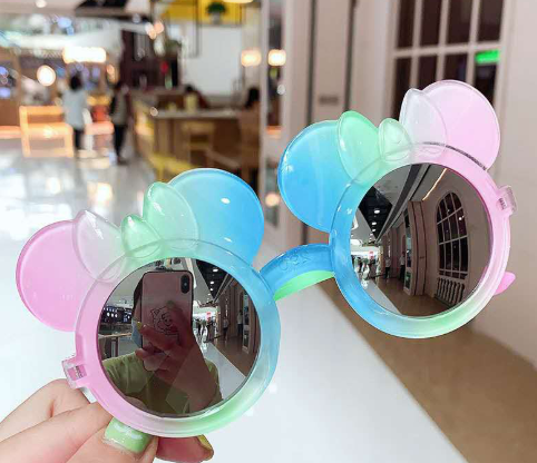 Cute Leopard Double Color Cartoon Shape Round Sunglasses Kids Vintage Sunglasses UV400 Protection Classic