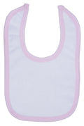 White Terry Bib with Pink Trim 1024WP