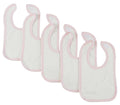 White Bib With Pink Trim (Pack of 5) Pink.1024.5.Packs