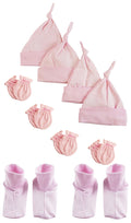 Girls Knotted Caps , Booties and Mittens - 10 Piece Set NC_0942