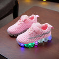 LED light children's shoes 2019 autumn new boys casual sports shoes girls soft bottom light shoes crystal shoes glow