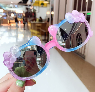 Cute Leopard Double Color Cartoon Shape Round Sunglasses Kids Vintage Sunglasses UV400 Protection Classic