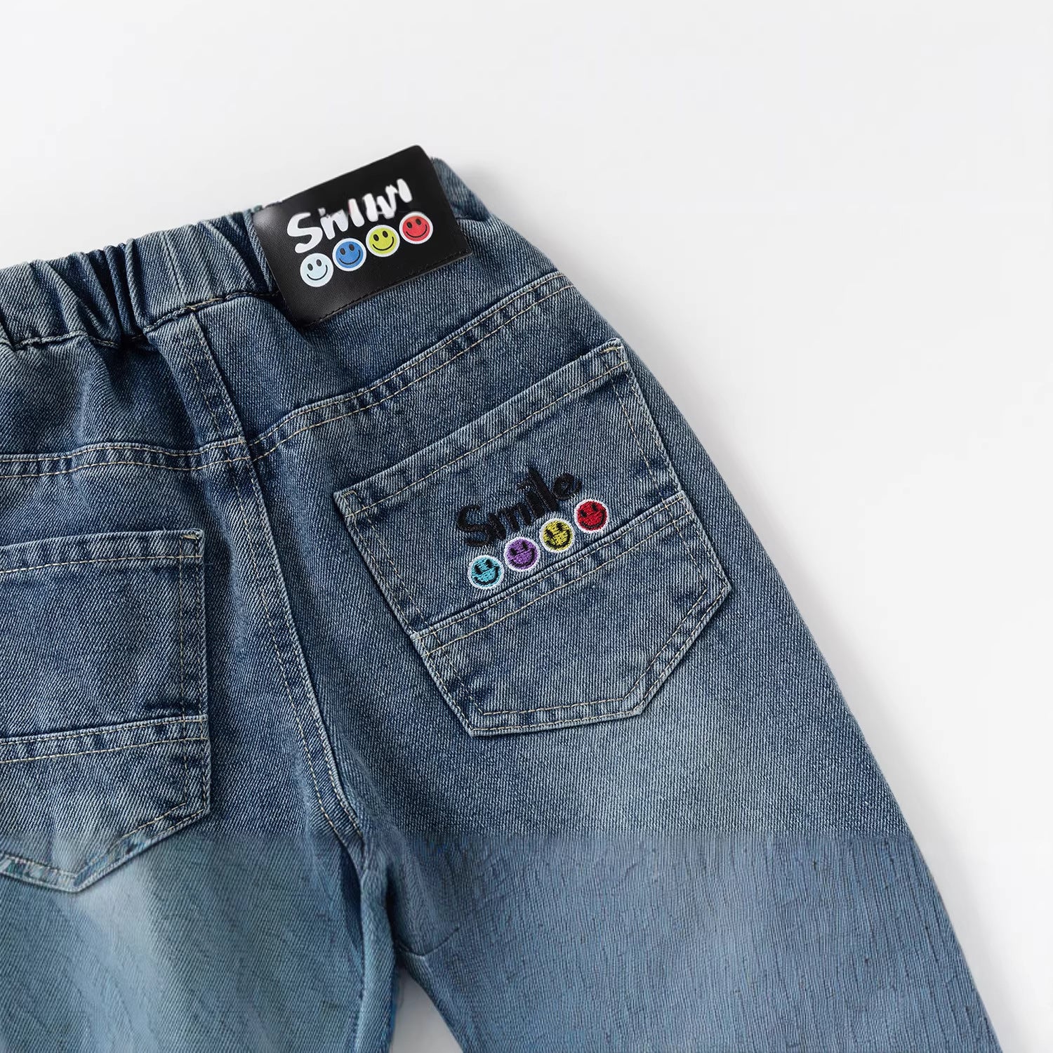 Children's Denim Long Pants Unisex Casual Versatile Kids Denim Trousers