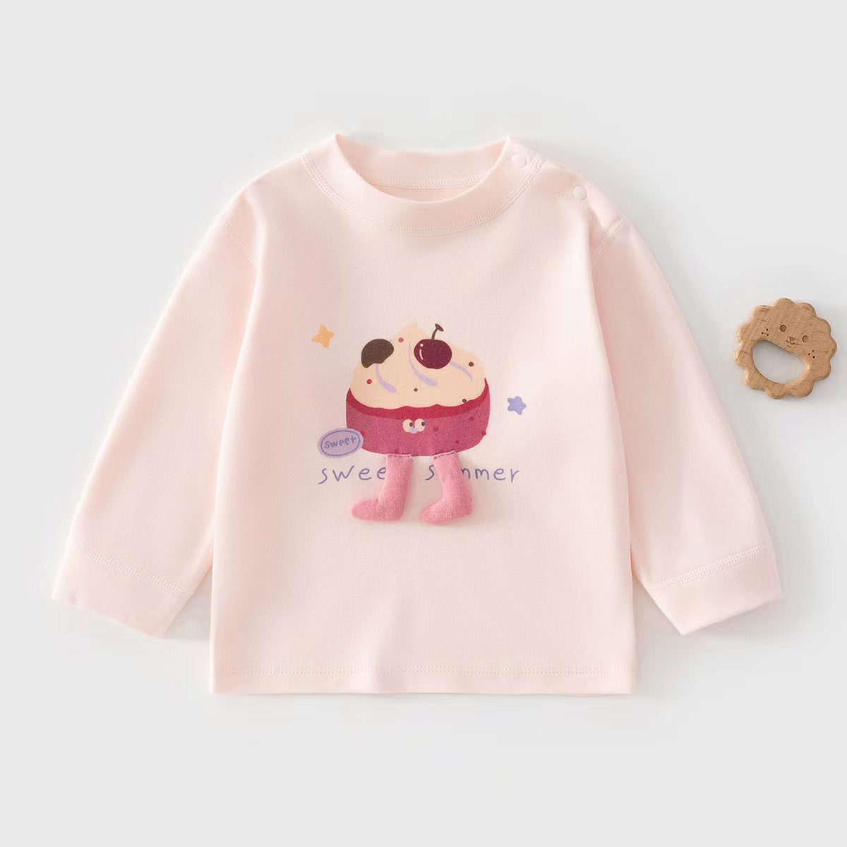 Bottom shirt baby hoodie children's cartoon long sleeved single top