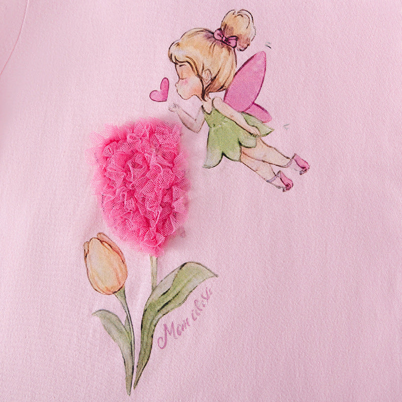 Kids' Summer Short Sleeve Cotton Dress for Girls