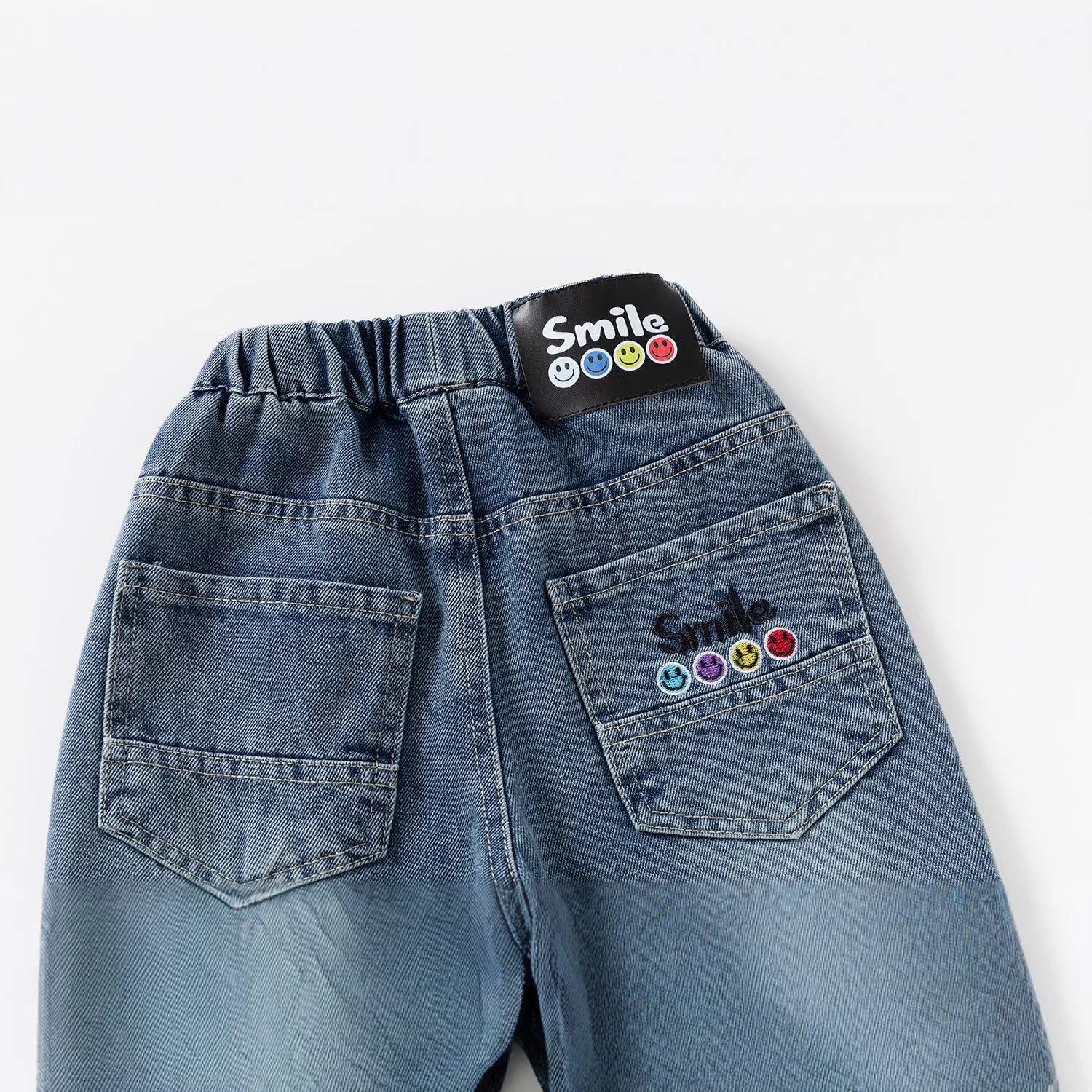 Children's Denim Long Pants Unisex Casual Versatile Kids Denim Trousers