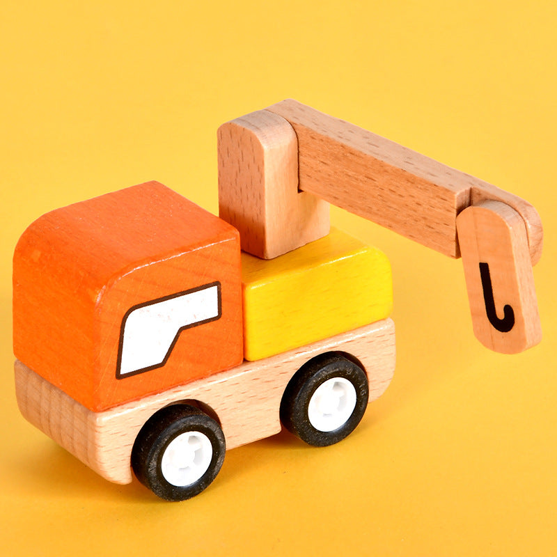 Wooden Children's Multifunctional Engineering Vehicle Ambulance Simulation Fire Truck Early Education Parent-Child Interactive Educational Toys