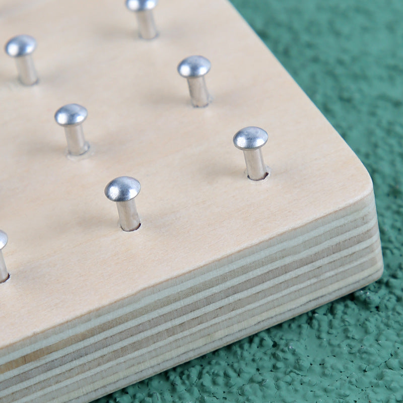 Montessori Trumpet Geometric Creative Nail Board 0.3 Children's Graphic Early Education Educational Toys Wooden Nail Board Teaching Aids