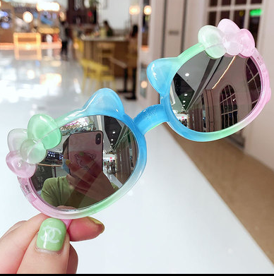Cute Leopard Double Color Cartoon Shape Round Sunglasses Kids Vintage Sunglasses UV400 Protection Classic