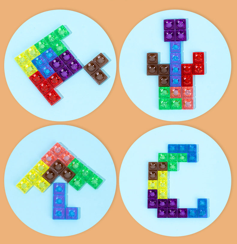 Wooden 3D Tetris Jigsaw Puzzle 0.56 Children's Early Education Educational Toys Thinking Game Blocks