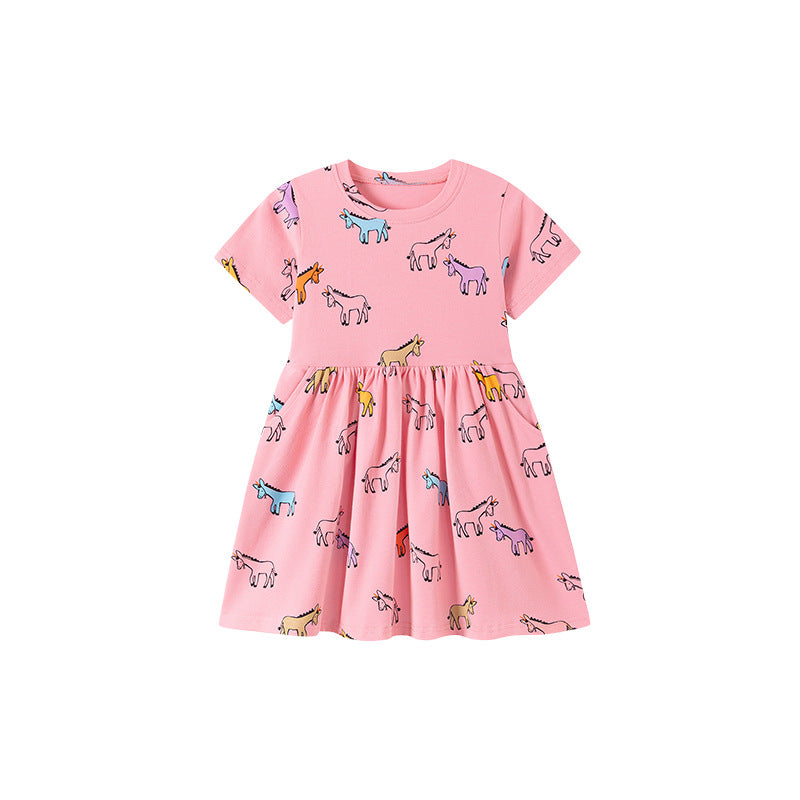 Summer Cartoon Girls' Dress, Cute Baby Dress