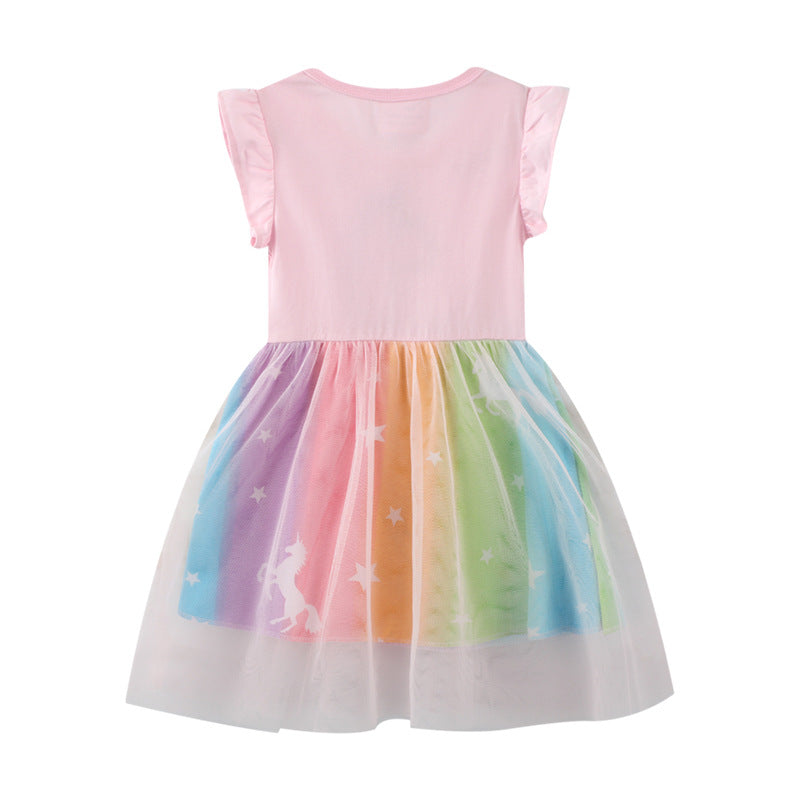 Style Mesh Dress for Girls, Summer Princess Dress for Kids