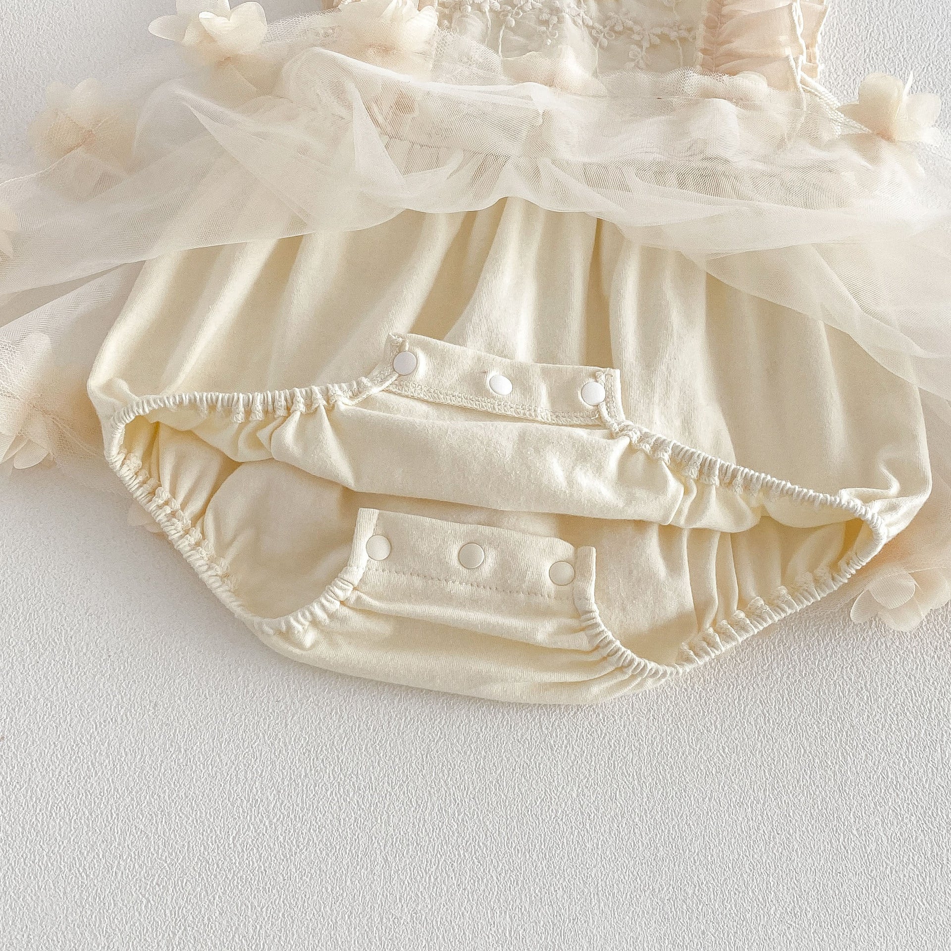 Baby Summer Clothes Mesh Romper Dress, Stylish Floral Princess Dress, Baby Girl's 100-Day Celebration Birthday One-Piece Outfit