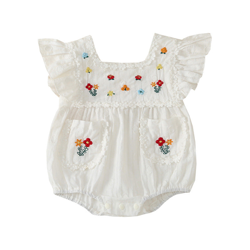 Baby Summer Clothes  Baby Girl Romper Fashionable 100-Day Outfit Summer Sister Onesie