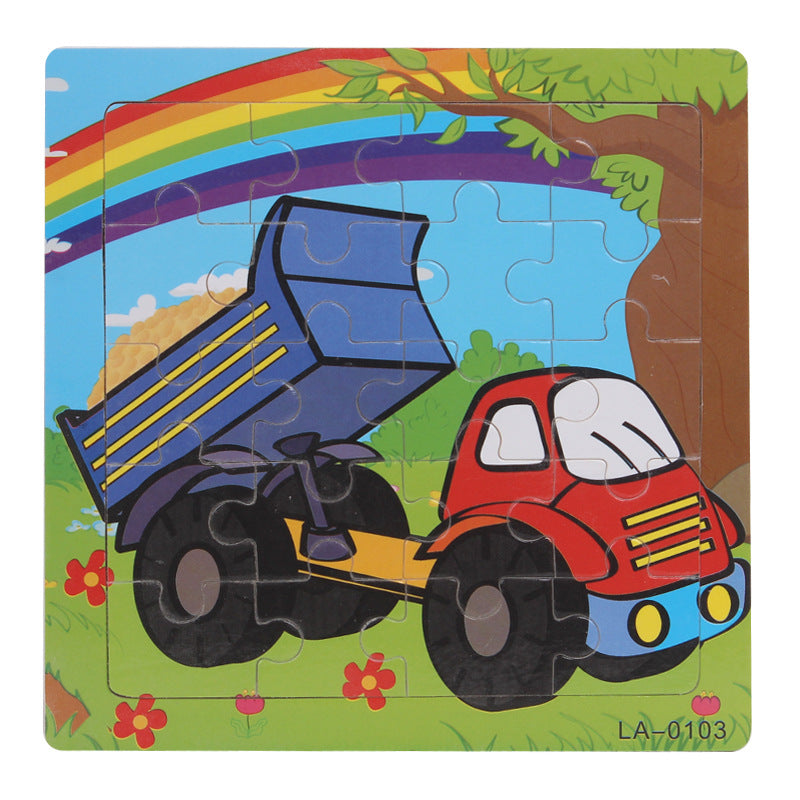 Wooden puzzle, children's animal puzzle, educational cartoon, flat puzzle toy for early childhood education