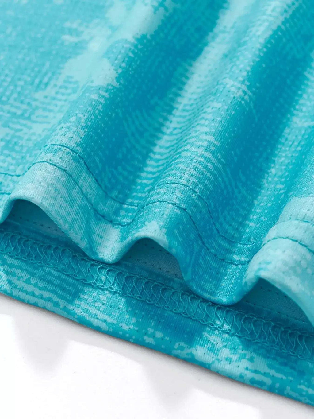 Children's aqua tie-dye quick-dry athletic shorts with elastic hem