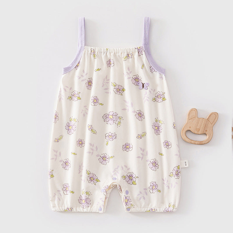 Sleeveless camisole jumpsuit for baby girls