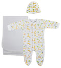 Unisex Newborn Baby 3 Pc Layette Sets NC_0965
