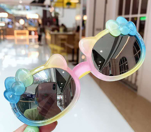 Cute Leopard Double Color Cartoon Shape Round Sunglasses Kids Vintage Sunglasses UV400 Protection Classic