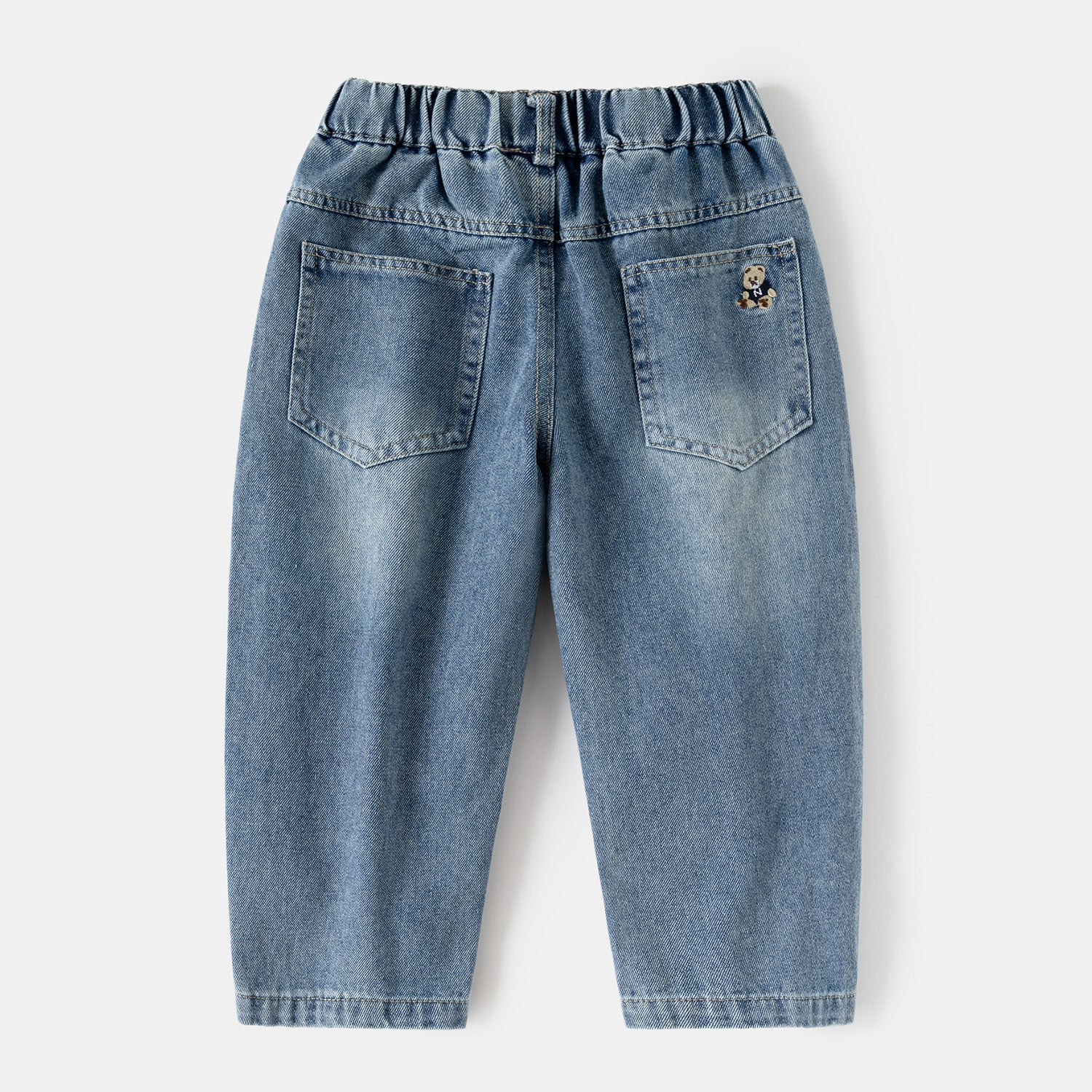 Boy's Casual Denim Long Pants Kids Cartoon Solid Color Jeans