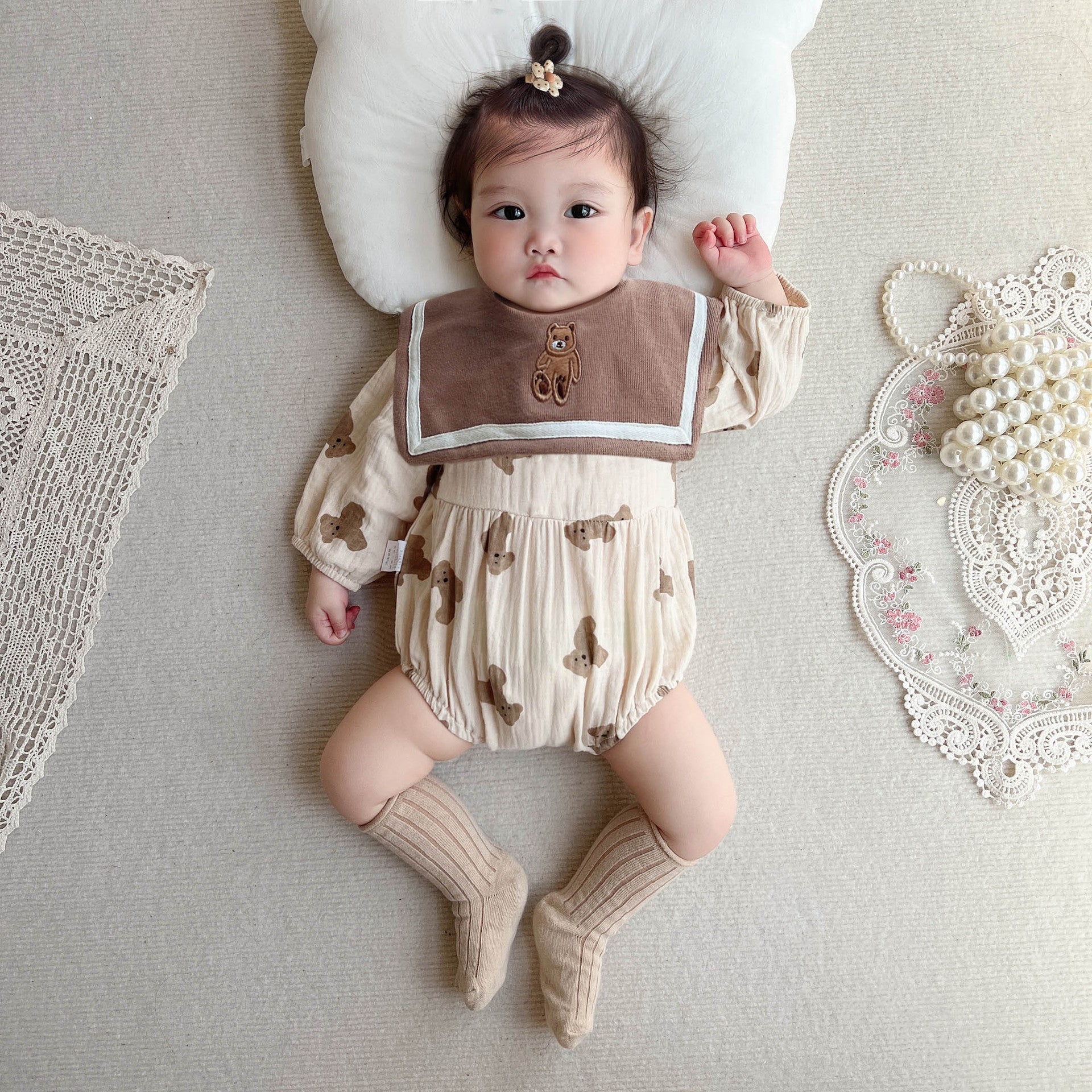 Baby Clothes Spring Autumn Jumpsuit Adorable Baby Romper Onesie Infant 100 Days Outing Crawling Suit