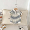 Summer Baby Boy Romper Newborn Bodysuit Short Sleeve Polo Collar Letter Print Infant Toddler Onesie