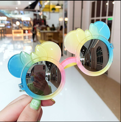 Cute Leopard Double Color Cartoon Shape Round Sunglasses Kids Vintage Sunglasses UV400 Protection Classic