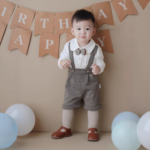 British Style Boy Overalls Birthday outfit