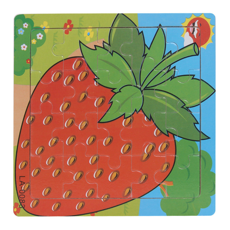 Wooden puzzle, children's animal puzzle, educational cartoon, flat puzzle toy for early childhood education