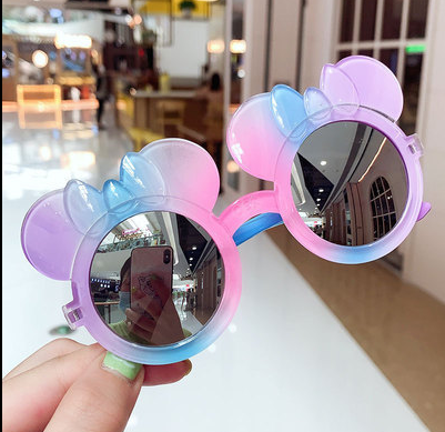 Cute Leopard Double Color Cartoon Shape Round Sunglasses Kids Vintage Sunglasses UV400 Protection Classic