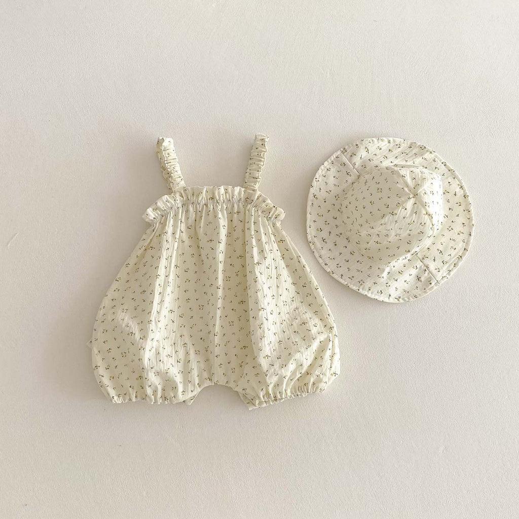 Cute Summer Baby Romper Short Sleeve Onesie for Boys and Girls Lightweight Straps Floral Pattern Stylish Outfit