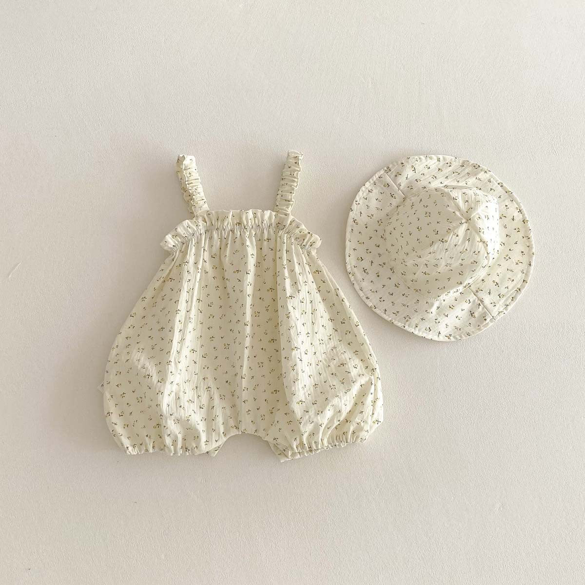 Cute Summer Baby Romper Short Sleeve Onesie for Boys and Girls Lightweight Straps Floral Pattern Stylish Outfit