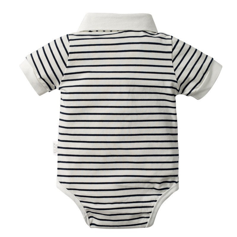 Cute Baby Boy Overalls Set Summer New Shark Stripe Infant Clothing Toddler Summer Outfit