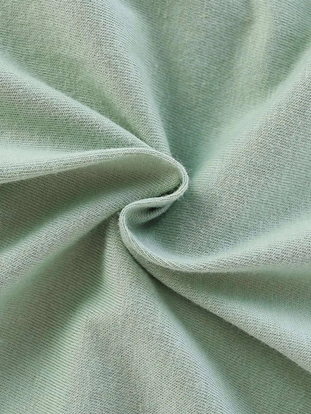 Sage kids short-sleeve T-shirt fabric close-up with soft knit weave