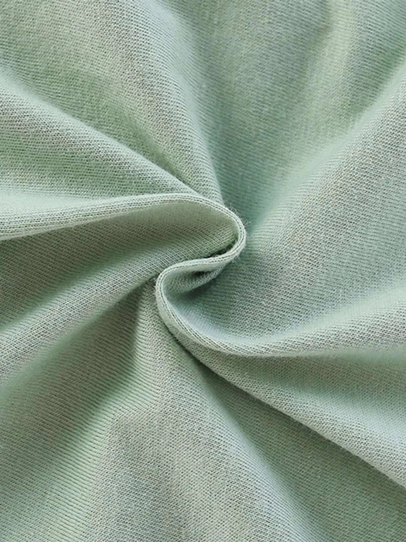 Sage kids short-sleeve T-shirt fabric close-up with soft knit weave