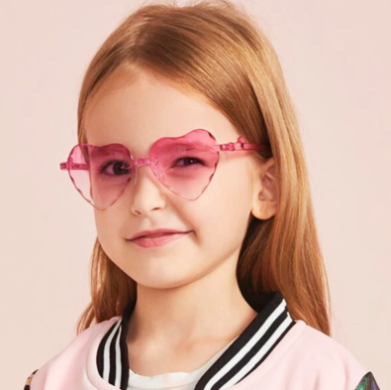 Fashion Brand Heart Kids Sunglasses Children Retro Cute Pink Cartoon Sun Glasses Frame Girls Boys Baby Sunglasses UV400 Eyewear