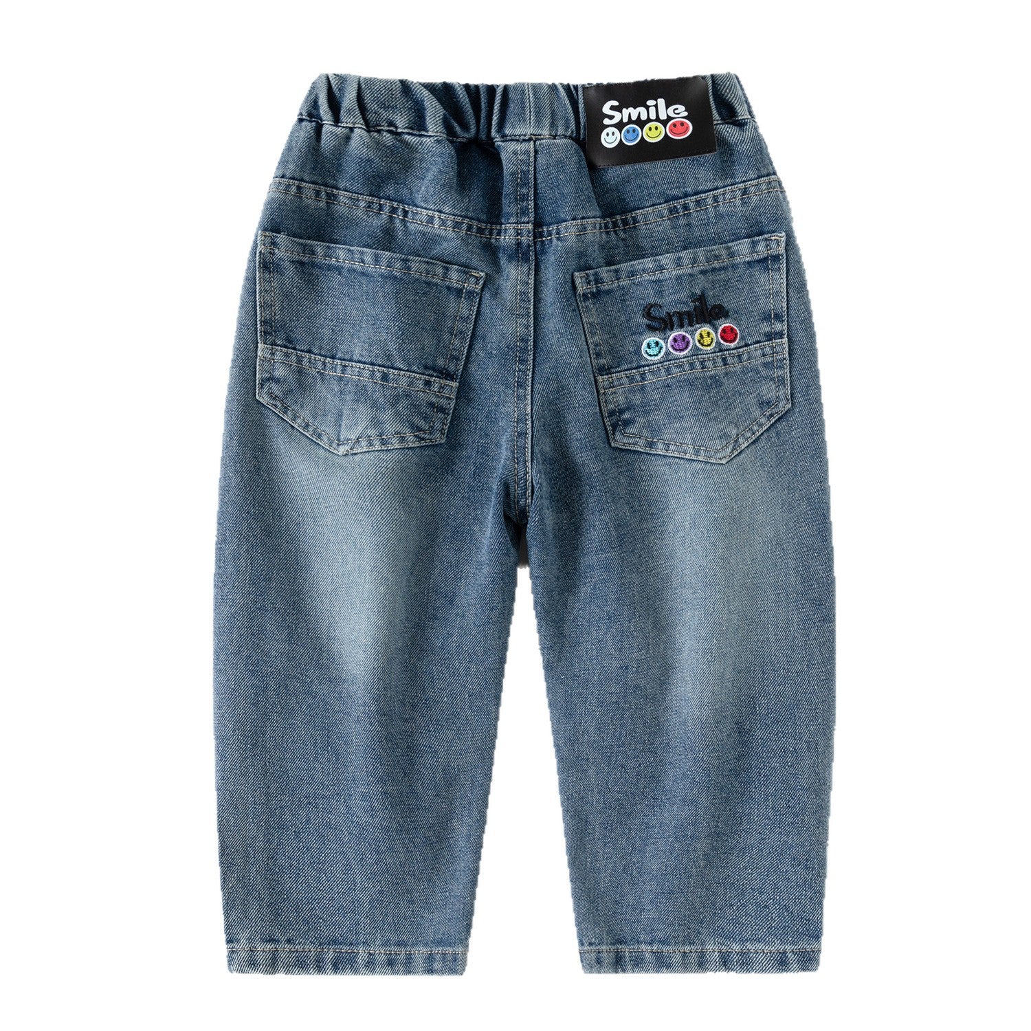 Children's Denim Long Pants Unisex Casual Versatile Kids Denim Trousers