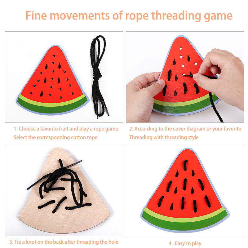 Cartoon Large Animal Fruit Threading Board Children's Early Education Exercise Baby's Fingers Flexible Concentration Educational Toys