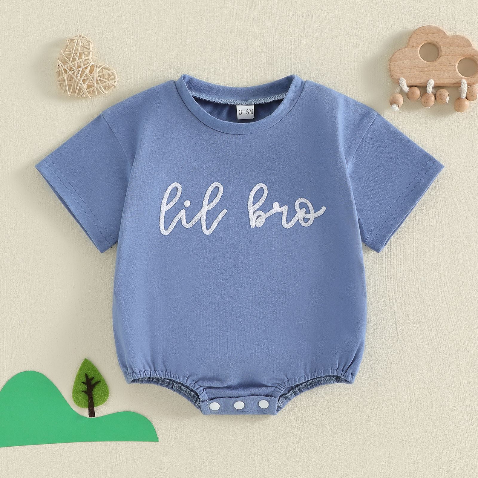 Baby Summer Short Sleeve Romper with  Bodysuit for Outings, 3-6 Months