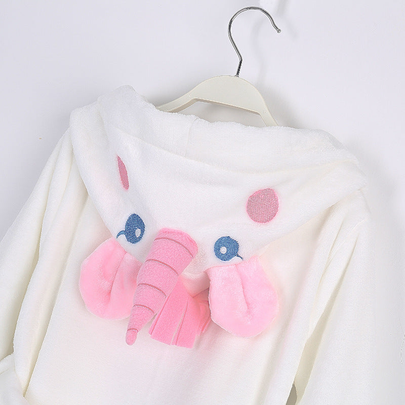 Flannel Bathrobe Children's Loungewear Cute Baby Unicorn Children's Sleep Robe Infant Bathrobe Drop Shipping