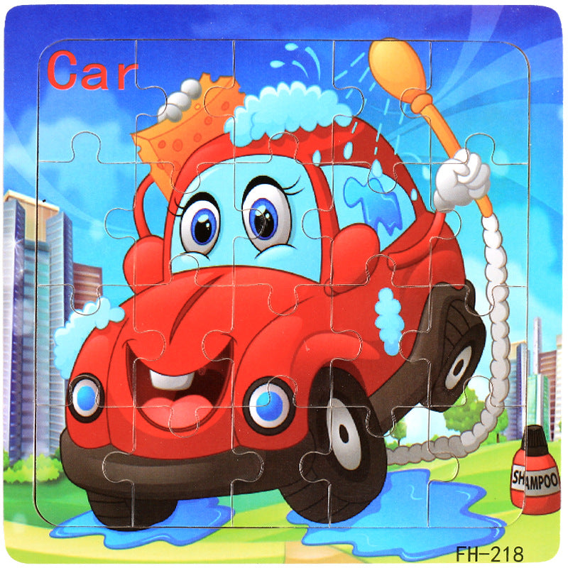 Wooden puzzle, children's animal puzzle, educational cartoon, flat puzzle toy for early childhood education