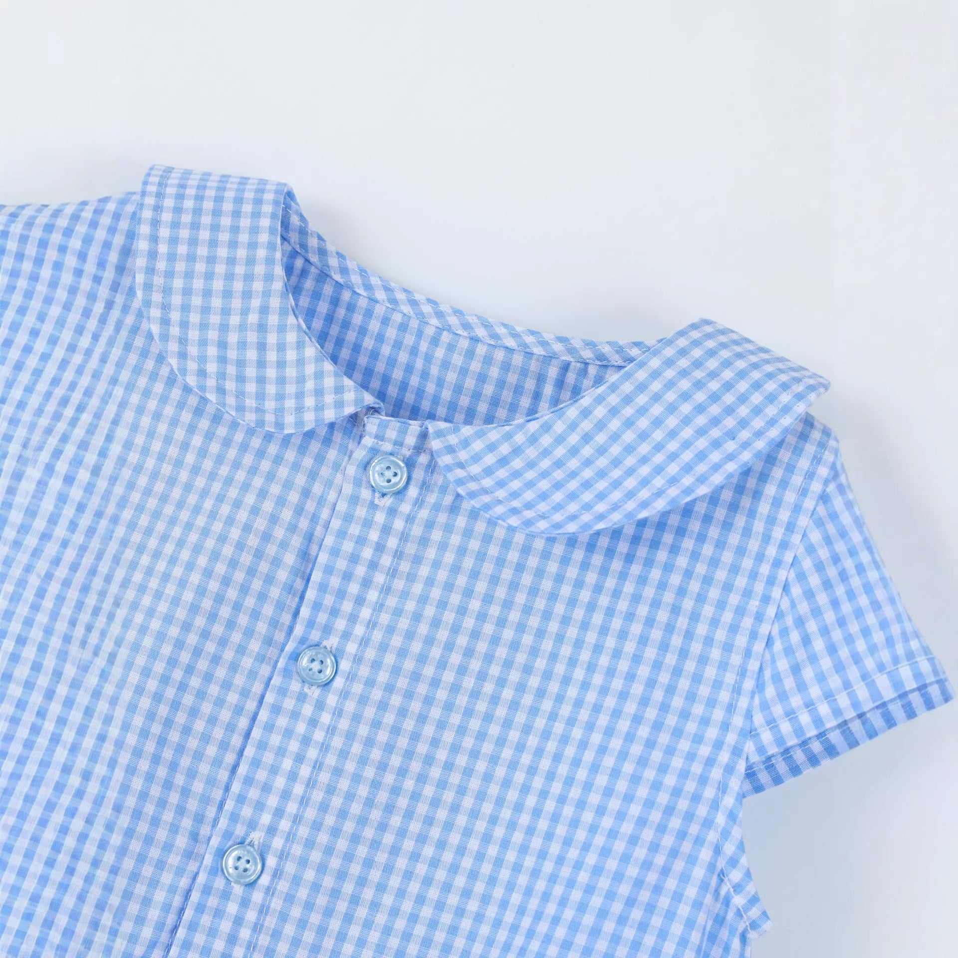 short-sleeve woven cotton dress for kids