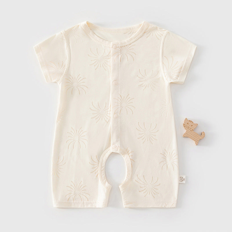 Summer thin baby jumpsuit short sleeved shorts crawling suit