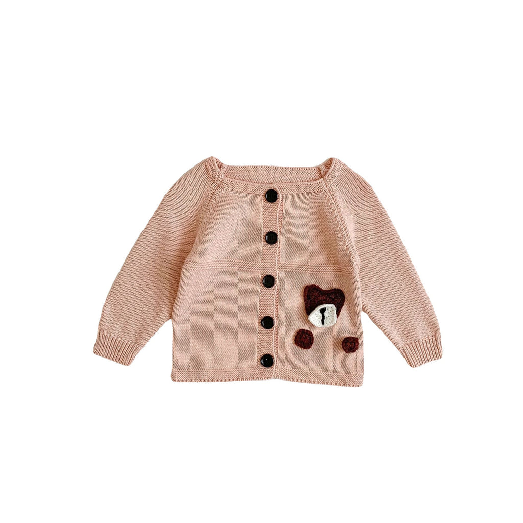 Winter  Baby Boy Girl Knit Bear Cardigan Baby Sweater Coat Long Sleeve Infant Top