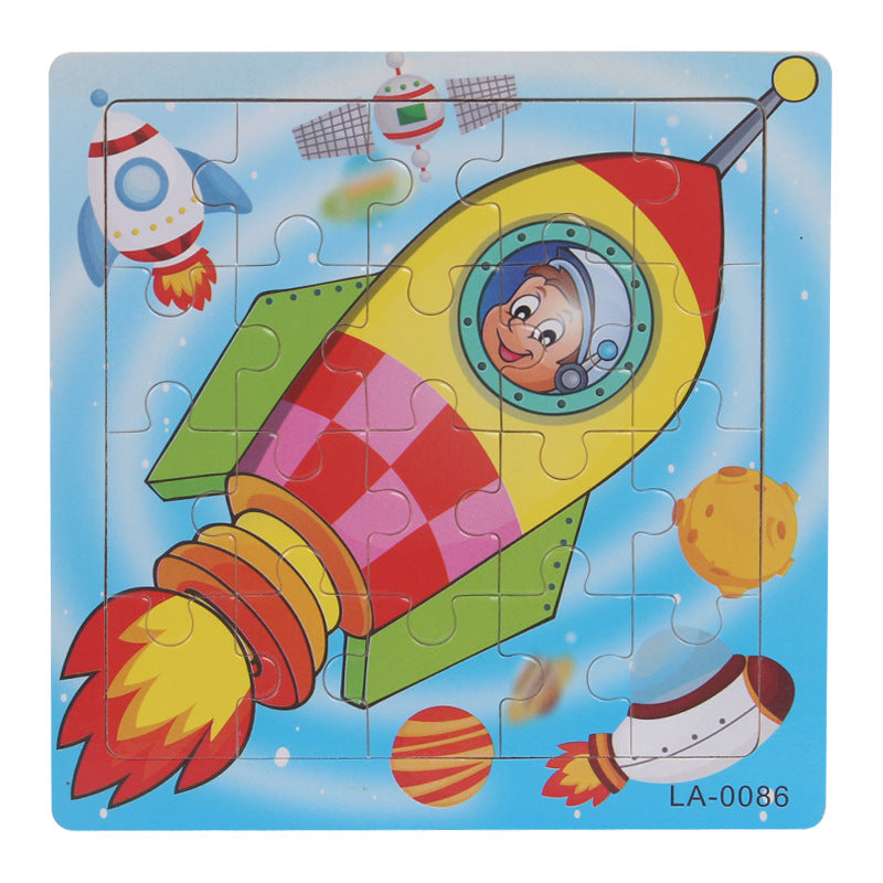Wooden puzzle, children's animal puzzle, educational cartoon, flat puzzle toy for early childhood education